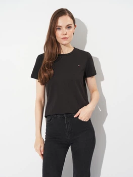 Футболка бавовняна жіноча Tommy Hilfiger 11658 M Чорна (smt2000000041759)