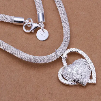 Подвеска двойное сердце на толстой цепочке кулон в виде сердца tiffany стерлинговый серебристый