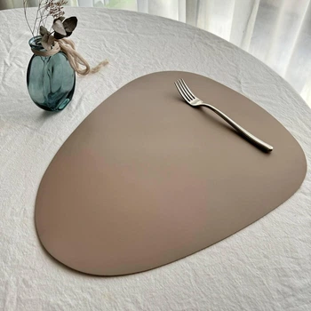 Салфетка из экокожи под тарелку бежевая Khaki Beige