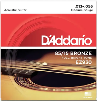 Струны для акустической гитары D'Addario EZ930 Bronze 85/15