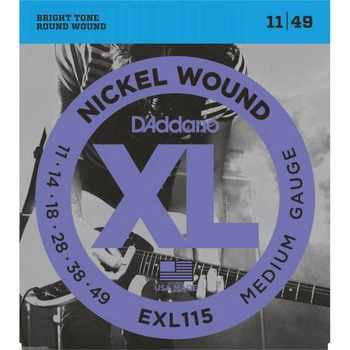 Струни для електрогітари D'Addario EXL115 Nickel Wound Medium/Blues-Jazz Rock 11/49
