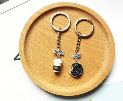Брелки парные кофе и печенье орео для двух друзей подруг Best Friends Oreo coffee