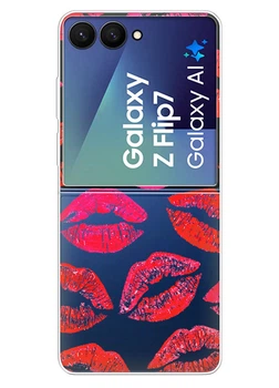 Прозорий силіконовий чохол iSwag для Samsung Galaxy Z Flip 7 - Поцілунки (ISSGZFL7-18)