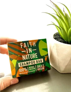 Твердий шампунь для сухого волосся Faith in Nature shea & argan shampoo bar 80 гр