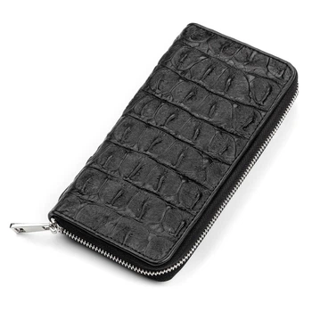 Гаманець-клатч CROCODILE LEATHER 18012 із натуральної шкіри крокодила Чорний