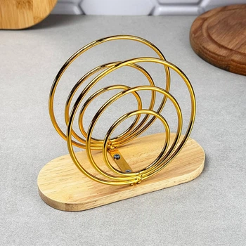 Серветниця метал+дерево золота, 12,5×15,7×5 см