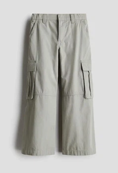 Брюки карго широкие светло-зеленые H&M 158см (400011645)