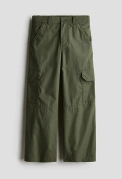 Брюки карго широкие зеленые H&M 134см (400011636)