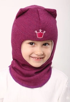 Зимняя шапка-шлем Beezy для девочки 1450-23-22 Кошка р. 2 (50-53 см)
