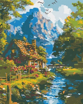 Алмазна мозаїка Гірське життя 40*50 см Орігамі (OD3438)