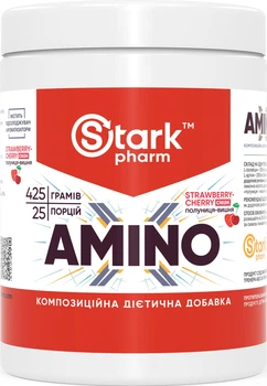 Комплекс аминокислот Stark Pharm Amino-X, BCAA, цитруллин малат, аргинин, бета-аланин, глицин, таурин 425 грамм клубника-вишня (23704)