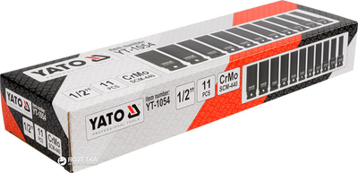 Zestaw głowic udarowych YATO 1/2" 10-24 mm 11 elementów YT-1054 (5906083910548)