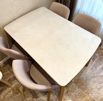 Гибкое покрытие для стола с принтом М'яке скло Мрамор Серый Глянцевое 2 мм 80х60 см (3661981)