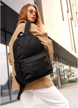 Женский тканевый молодежный рюкзак с пеналом SAMBAG Черный (5940271540)