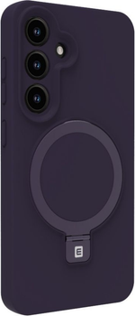Etui plecki Evelatus Premium Magnetic with Stand Soft Touch Silicone Case do Samsung Galaxy S25 Purple (EVESAMS25PMSSCP)