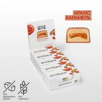 Батончик Space Bite, 10*45 грамм, арахис карамель SpaceFood 000313973