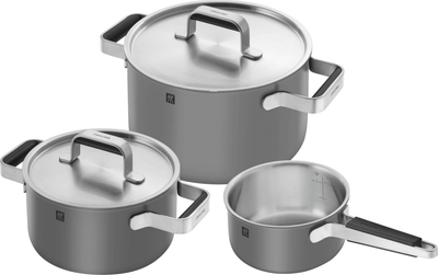 Набір каструль Zwilling Pure 3 шт Сірих (4009839676109)