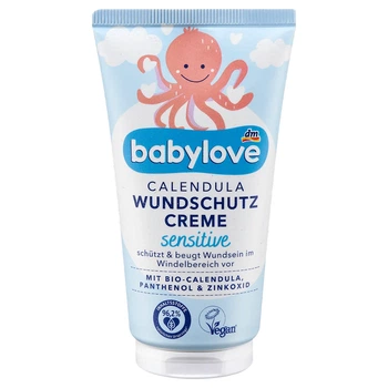 Крем для захисту ран Babylove Calendula Sensitive з екстрактом календули 75 мл, від DM (Німеччина)