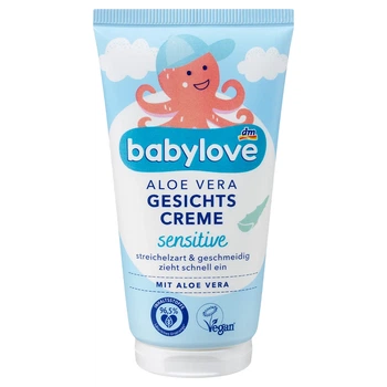 Крем для чутливої шкіри немовлят з алое Babylove Gesichtscreme Aloe Vera Sensitiv 75 мл, від DM (Німеччина)