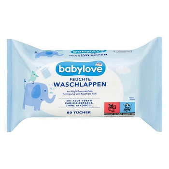 Влажные салфетки Babylove, 80 шт, от DM (Германия)