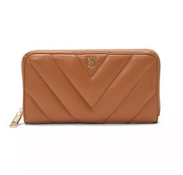 Большой кошелек на молнии Victoria's Secret large wallet with zip brown