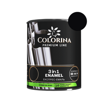Эмаль-грунт 3в1 Colorina черная (RAL 9005) 0,75 л