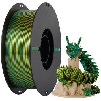 Филамент (пластик для 3D-принтера) PLA Dual-Silk HC187 Kingroon 1,75 мм 1 кг Yellow-Green