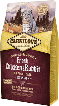 Сухий корм для дорослих кішок Carnilove Fresh Gourmand з куркою і кроликом 2 кг (8595602527397)