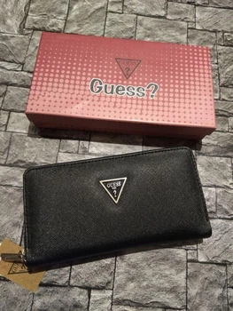 Кошелек с принтом Guess унисекс черный (k009)