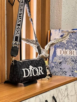 Сумка с принтом Christian Dior маленькая женская черная (s154)