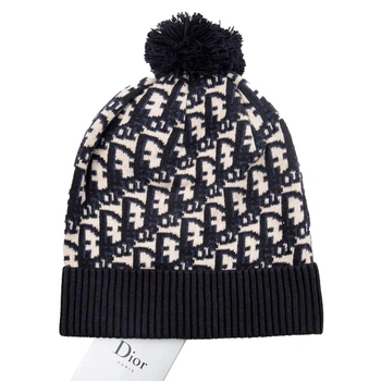 Шапка с принтом Christian Dior унисекс черная (sh043)