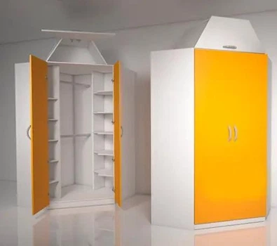 Кутова шафа ProsTOR, кут 900*900 мм, висота 2500 мм, стінки 400 мм DS-03 білий + оранжевий
