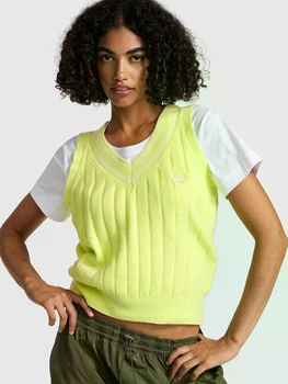 Жилет женский Victoria’s Secret PINK Collegiate Knit Sweater Vest, цвет Sparkling Lime, размер L