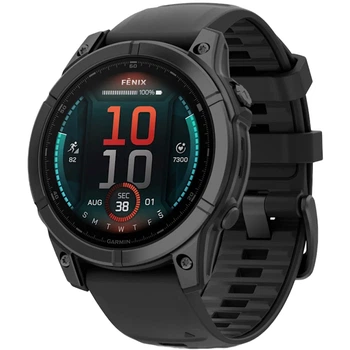 Смарт-часы GARMIN Fenix E 47mm AMOLED Slate Gray Steel with Black Silicone Band (010-03025-03/01/13)
