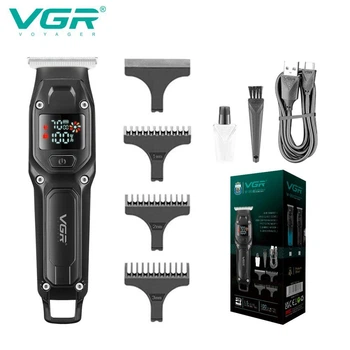 Триммер VGR V-964 BLACK, 7000 RPM, 3 насадки, LED display