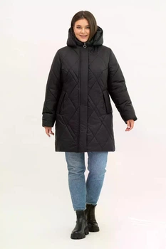 Куртка жіноча зимова великого розміру UF-fashion LR-12-1 60 чорний