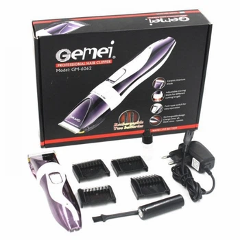 Машинка для стрижки GEMEI GM-6062 акумуляторна машинка для волосся з титаново керамічними лезами тример для стрижки волосся з насадками 3 6 9 12 мм професійна машинка для дому