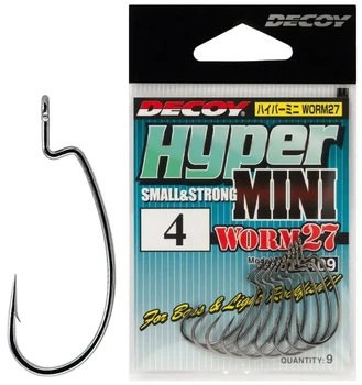 Крючок офсетный Decoy Worm27 Hyper Mini 02. 9 шт/уп
