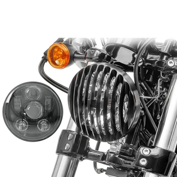 Світлодіодна фара з решіткою 5,75 дюйми для Harley Sportster Forty-Eight 48 10-20 Craftride, чорна