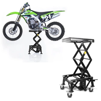 2x домкрати для мотоциклів Enduro ConStands Cross-Lift XL Ножичні домкрати для мотокросу з роликами в економ-наборі чорного кольору