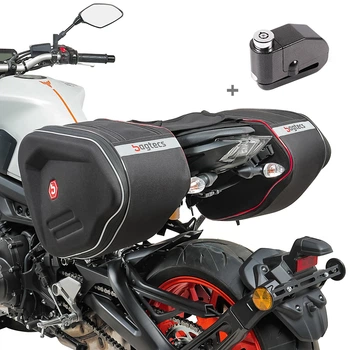 Комплект кофрів + замок для блокування гальмівного диска, сумісний з Aprilia Caponord 1200 Bagtecs RF1-BSS