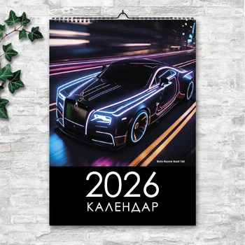 Календарь настенный перекидной Автомобили легенды 13 листов ENTERSTORE 42х29.7 см (ART 250151)
