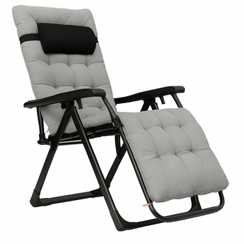 Кресло-шезлонг для отдыха LEOBRO Zero Gravity Premium Plus Grey (LB-ZGC-K2-GRY)