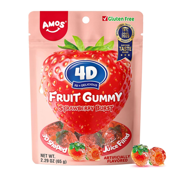 Желейні цукерки Amos 4D Fruit Gummy Strawberry Burst 65 г