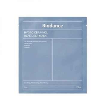 Восстанавливающая гидрогелевая маска для лица Biodance Hydro Cera-Nol Real Deep Mask с керамидами 34 г 1шт