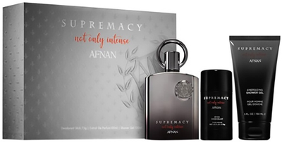 Zestaw męski Afnan Supremacy Not Only Intense Perfumy 100 ml + Żel pod prysznic 150 ml + Dezodorant w sztyfcie 75 ml (6290171073246)