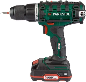 Акумуляторний дриль шурупокрут Parkside PABS 20 Li E6 + акумулятор і зарядний (Par10091)