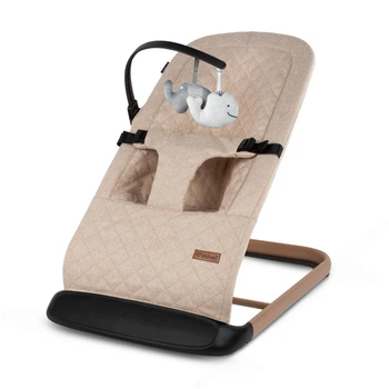 Дитячий шезлонг крісло-гойдалка Kidwell Laro beige/wooden