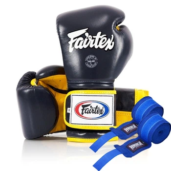 Боксерські рукавиці Fairtex BGV9 Mexican Blue/Yellow 12 унцій + бинти в комплекті