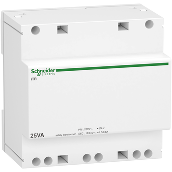 Трансформатор на DIN-рейку защитный 25ВА 220В/12-24В [A9A15219] ITR Schneider Electric